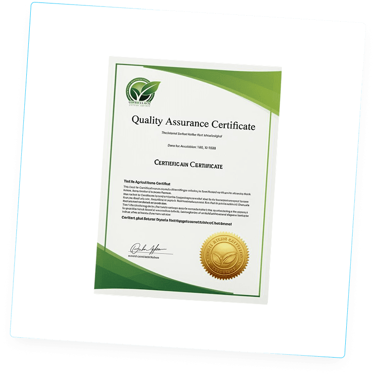 Sample Egy-GAP quality assurance certificate